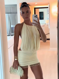 Vestido halter corto de malla · Flawer Boutique
